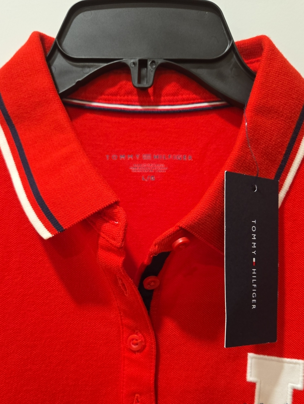 Tommy Hilfiger Red Polo Shirt Dress with Contrasting Collar - Picture 2 of 5
